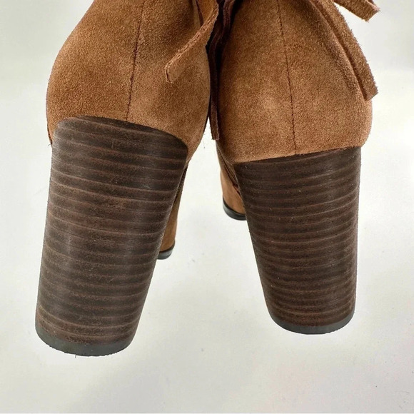 New Gibson Latimer womens ankle booties size 9.5 tan suede bow western boots - Picture 11 of 12